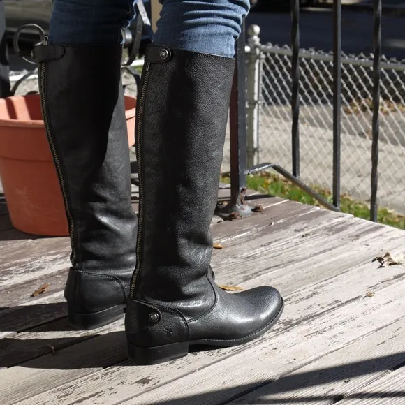 New• Frye Melissa Button Back Zip Boots