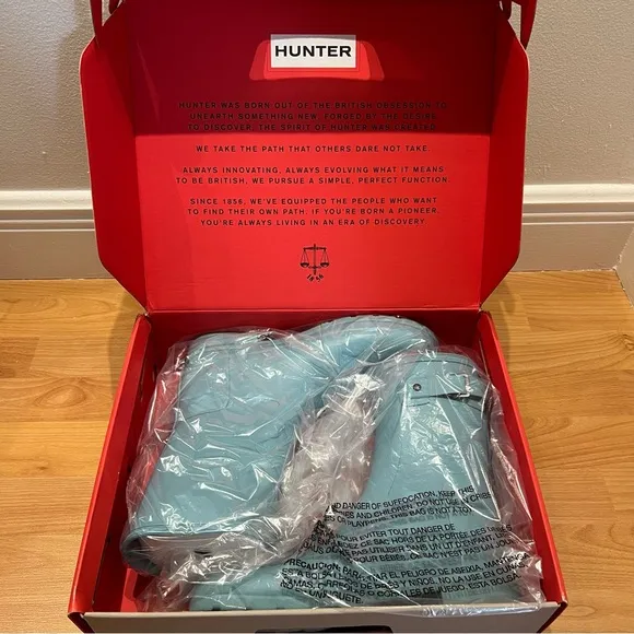 NEW Hunter Artic Mint Original Refined Short Rain Boots, Size 11