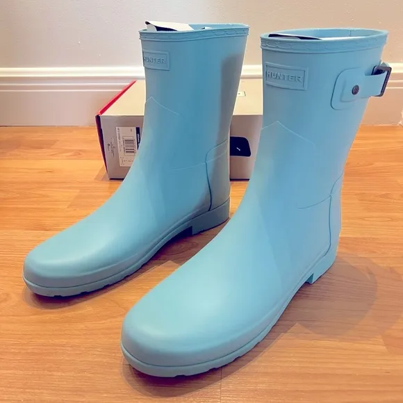 NEW Hunter Artic Mint Original Refined Short Rain Boots, Size 11