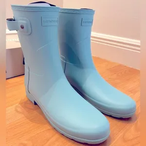 NEW Hunter Artic Mint Original Refined Short Rain Boots, Size 11