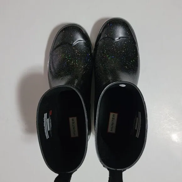 NEW Hunter Play Starcloud Rain Boots Womens 9 Glitter Short Whimsygoth Fairy Fun