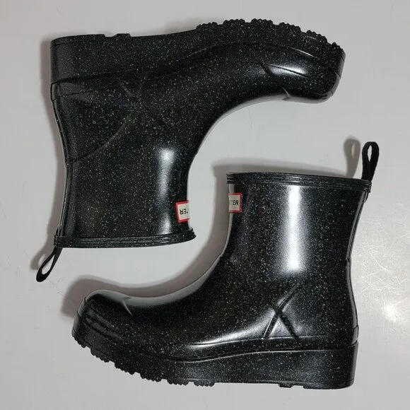 NEW Hunter Play Starcloud Rain Boots Womens 9 Glitter Short Whimsygoth Fairy Fun