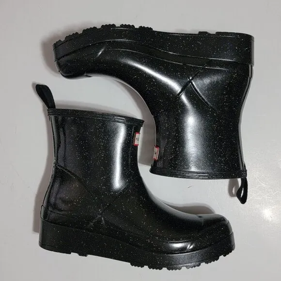 NEW Hunter Play Starcloud Rain Boots Womens 9 Glitter Short Whimsygoth Fairy Fun