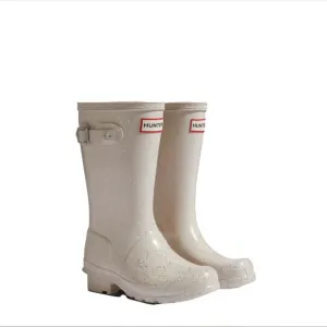 New! Hunter tall cream sparkly rain boots
