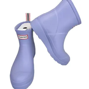 NEW HUNTER Women Play Short Rain Rubber Bootie Lavender Waterproof Size 7