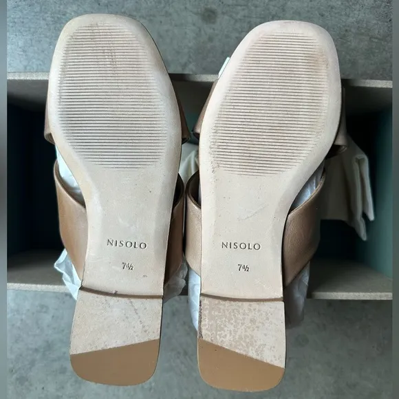 NEW IN BOX Nisolo Catalina Slide Sandal in Almond, Size 7.5