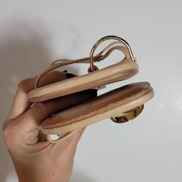NEW Jeffrey Campbell Pacifico Sandals Womens 10 Beige Minimalist Chic Toe Ring