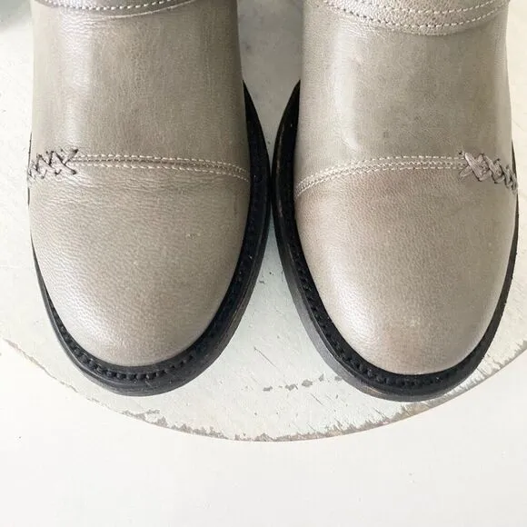 NEW Lane DUSTOFF Moto Boots Womens 7 Gray Leather Short Western Cowboy Boots