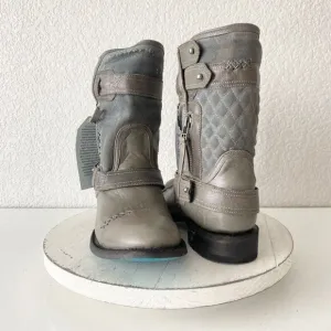 NEW Lane DUSTOFF Womens Cowboy Boots Sz 7.5 Gray Leather Western Short Cowgirl