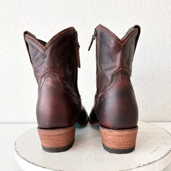 NEW Lane PLAIN JANE Womens Cowboy Boots 7.5 Western Brown Leather Cowgirl Short