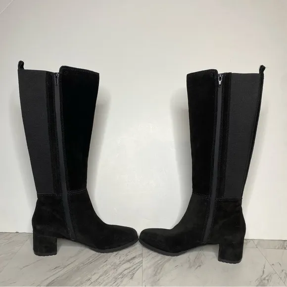 New! Naturalizer Brent Black Suede Tall Boot 8 1/2 M