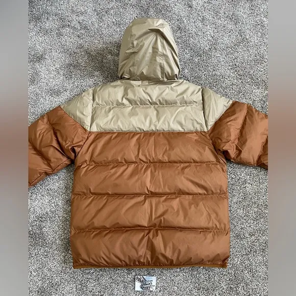 New Nike Storm Fit Windrunner Primaloft Hooded Puffer Jacket Coat Brown Tan Mens