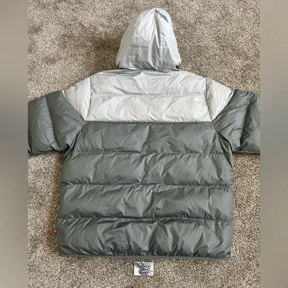 New Nike Storm Fit Windrunner Primaloft Hooded Puffer Jacket Silver Grey XXL 2XL