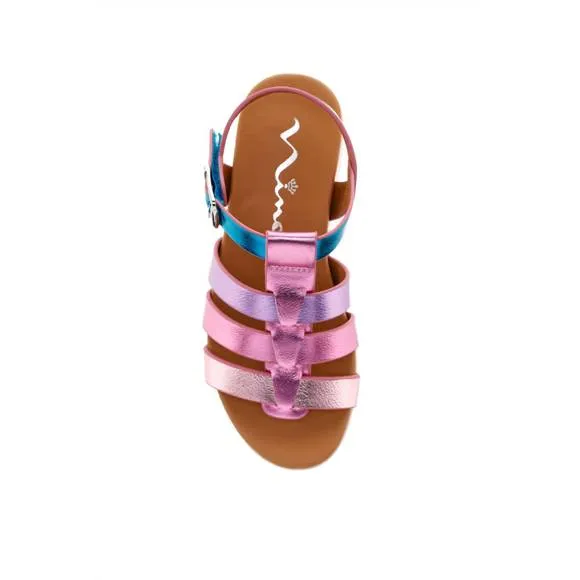 NEW NINA kid's wrenlee sandals in pastel multi