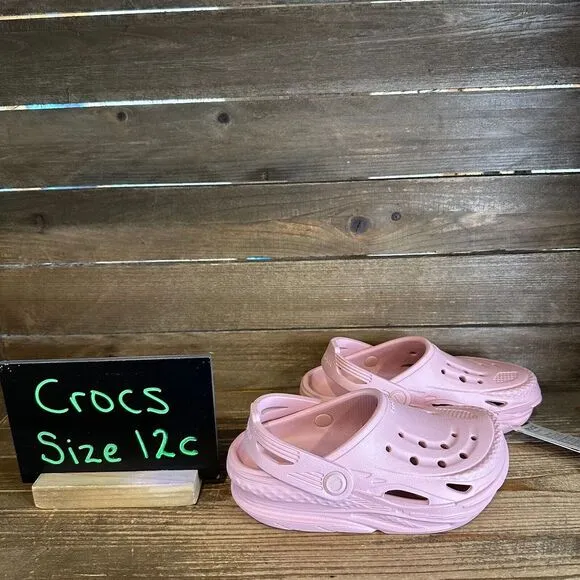 New NWT Little Kids Crocs Off Grid‎ Pink Comfort Clogs Sandals Shoes Size 12 C