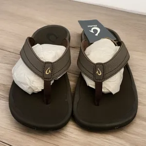 New Olukai Ohana Dark Brown Thong flip flop sandals women’s size 7