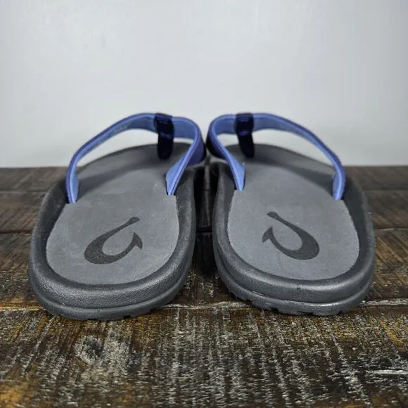 NEW OluKai Ohana Mens Size 9 Slip On Flip Flops Beach Sandals Foam Blue Black