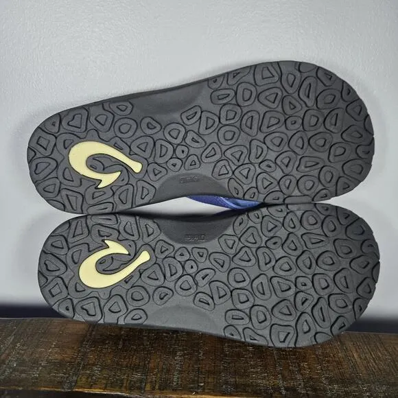 NEW OluKai Ohana Mens Size 9 Slip On Flip Flops Beach Sandals Foam Blue Black
