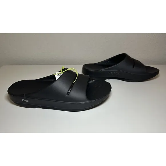 *NEW* OOFOS OOAHH Black Recovery Sport Slides Sandals Unisex M9 W11 EU42