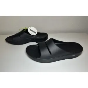 *NEW* OOFOS OOAHH Black Recovery Sport Slides Sandals Unisex M9 W11 EU42