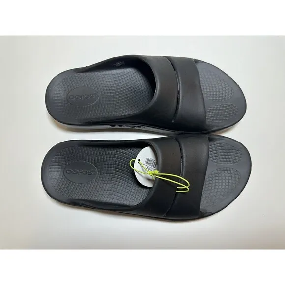 *NEW* OOFOS OOAHH Black Recovery Sport Slides Sandals Unisex M9 W11 EU42
