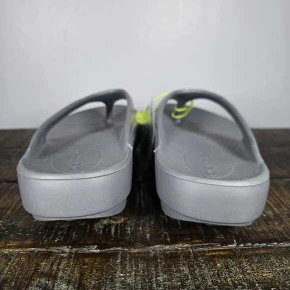 NEW Oofos Oolala Womens Size 6 Recovery Slip-On Flip Flops Sandals Slate Grey