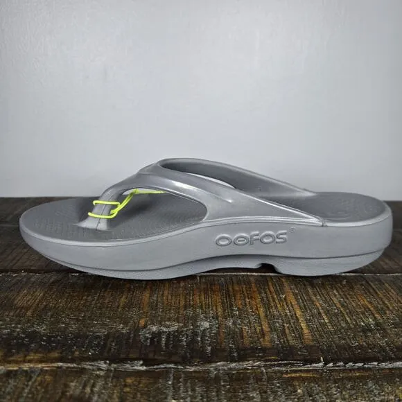 NEW Oofos Oolala Womens Size 6 Recovery Slip-On Flip Flops Sandals Slate Grey