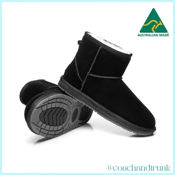 NEW Premium Black Suede Short Classic Ugg Boots
