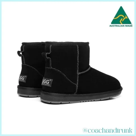 NEW Premium Black Suede Short Classic Ugg Boots