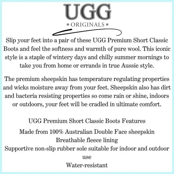NEW Premium Black Suede Short Classic Ugg Boots