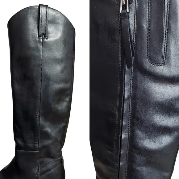 New Sam edelman fable womes leather zip up tall ridding boots black