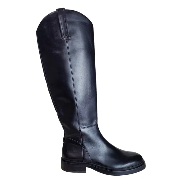 New Sam edelman fable womes leather zip up tall ridding boots black