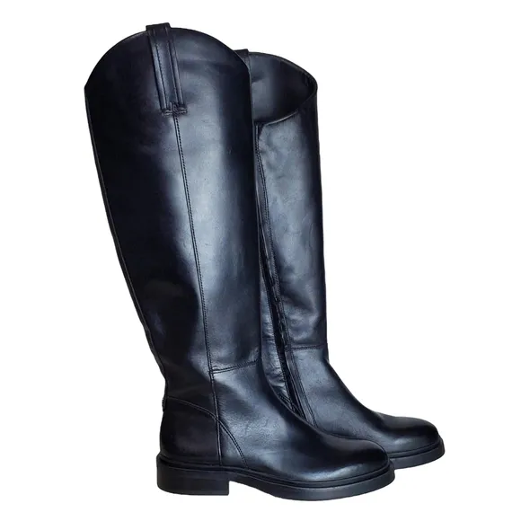 New Sam edelman fable womes leather zip up tall ridding boots black