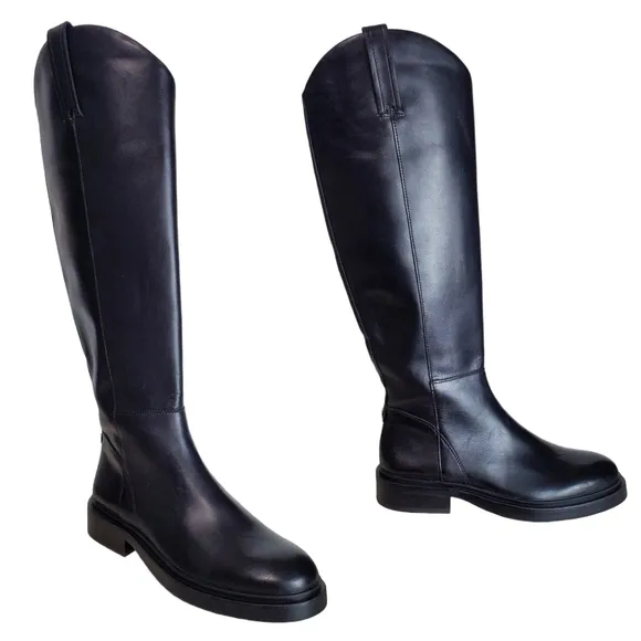 New Sam edelman fable womes leather zip up tall ridding boots black
