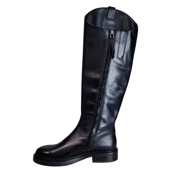 New Sam edelman fable womes leather zip up tall ridding boots black