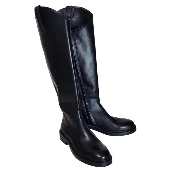 New Sam edelman fable womes leather zip up tall ridding boots black