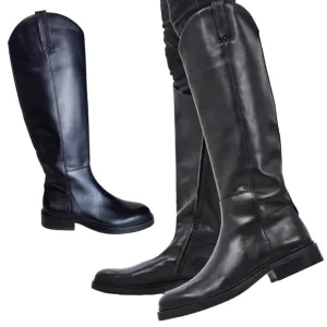 New Sam edelman fable womes leather zip up tall ridding boots black