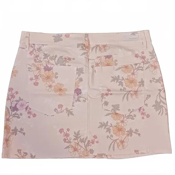 NEW Sanctuary A Charming Life Denim Mini Skirt in Peachy Floral, Size 33