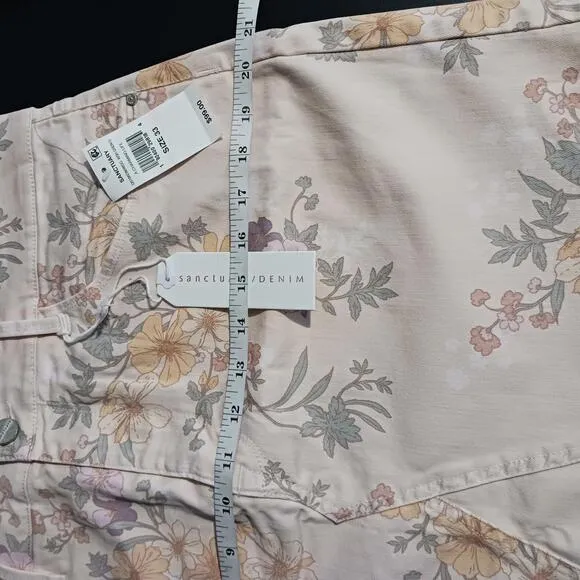 NEW Sanctuary A Charming Life Denim Mini Skirt in Peachy Floral, Size 33