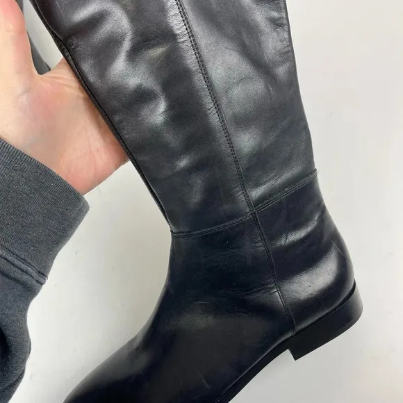 NEW Seychelles Knee High Boots 7 Black Gentle Touch Tall Boot Low Heel Leather
