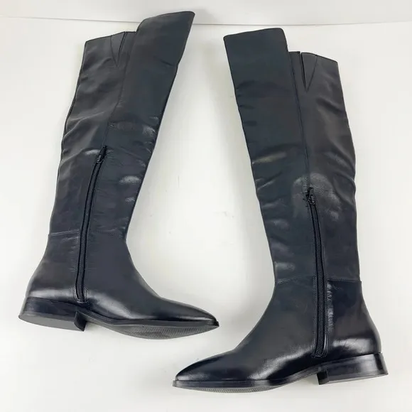 NEW Seychelles Knee High Boots 7 Black Gentle Touch Tall Boot Low Heel Leather