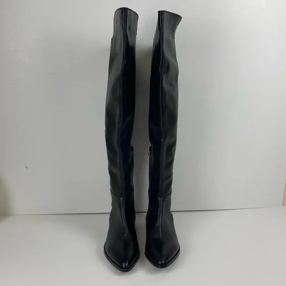 NEW Seychelles Knee High Boots 7 Black Gentle Touch Tall Boot Low Heel Leather
