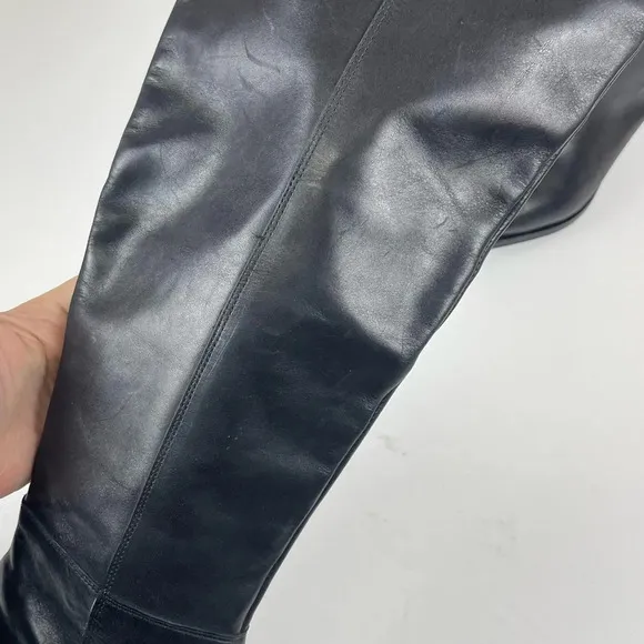 NEW Seychelles Knee High Boots 7 Black Gentle Touch Tall Boot Low Heel Leather