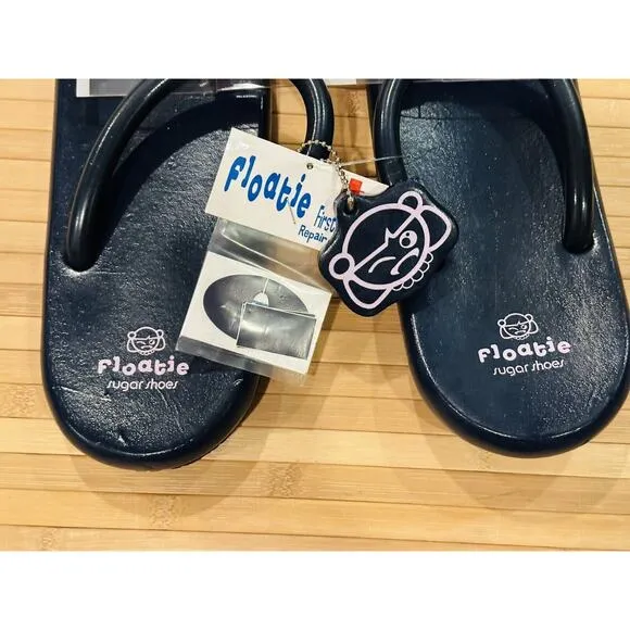 NEW Sugar Shoes Floatie Flip Flops Large 9 - 10 Blue Pink Pool Vintage Sandals