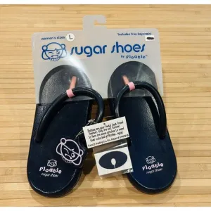 NEW Sugar Shoes Floatie Flip Flops Large 9 - 10 Blue Pink Pool Vintage Sandals