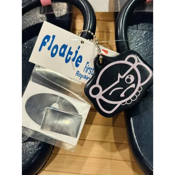 NEW Sugar Shoes Floatie Flip Flops Large 9 - 10 Blue Pink Pool Vintage Sandals