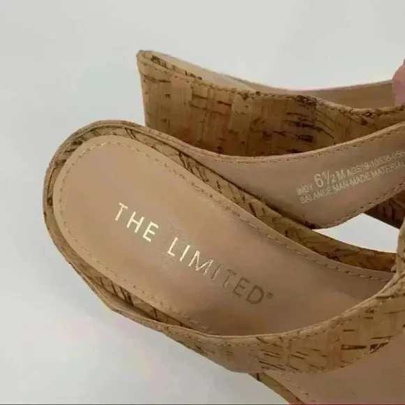 New The Limited womens sandals size 6.5 Indy cork wedge thong flip flops