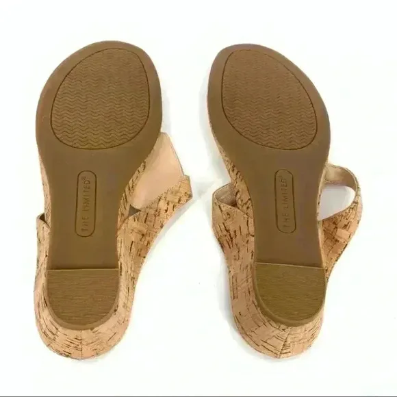 New The Limited womens sandals size 6.5 Indy cork wedge thong flip flops