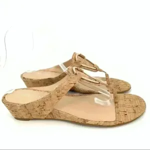 New The Limited womens sandals size 6.5 Indy cork wedge thong flip flops