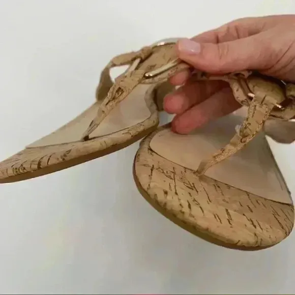 New The Limited womens sandals size 6.5 Indy cork wedge thong flip flops